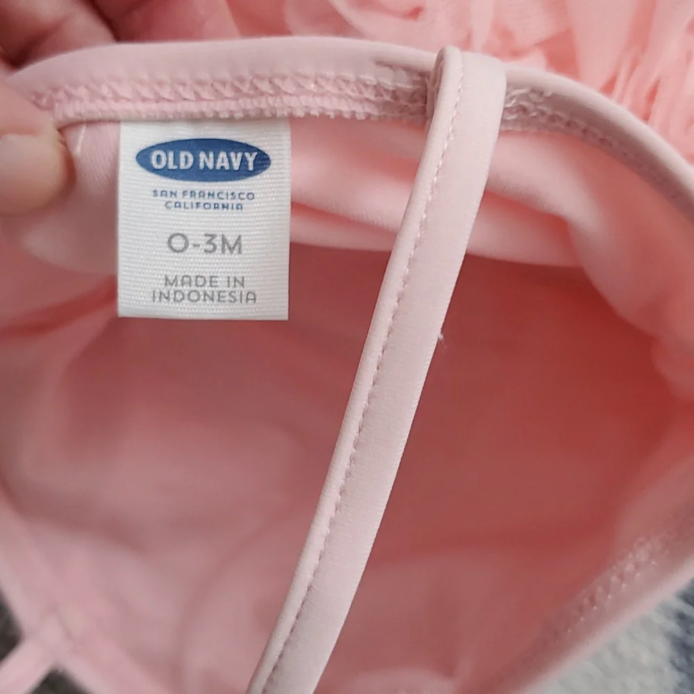 Old Navy Baby Girl Pink Tutu Bathing Suit Ballet Swimsuit Sz0-3m